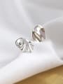thumb Sterling silver irregular bump surface geometry round ear stud 0
