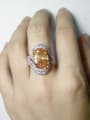 thumb Exaggerated Shiny Oval Cubic Zirconias Copper Ring 1