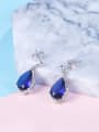 thumb Temperament Blue Glass Beads Stud Earrings 1