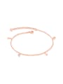 thumb Simple Little Letter Rhinestone Rose Gold Plated Anklet 0