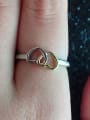 thumb Copper With  Two-color plating Heart-shaped interlock Rings 1