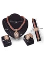 thumb Alloy Imitation-gold Plated Fashion Oval-shaped Four Pieces Jewelry Set 2