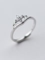 thumb High Quality Crown Shaped S925 Silver Rhinestone Ring 0