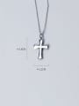 thumb 925 Sterling Silver With Platinum Plated Simplistic Cross Pendants 1