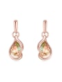 thumb Fashion Water Drop austrian Crystals Rose Gold Plated Earrings 1