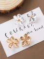 thumb Alloy With Smooth Simplistic Flower Stud Earrings 2