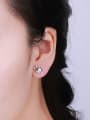 thumb 925 Silver Crown Shaped Zircon Earrings 1