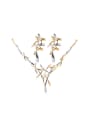 thumb Alloy Double Color Design Cross Shaped Two Pieces Jewelry Set 0