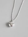 thumb 925 Sterling Silver With Platinum Plated Classic Heart Long Necklaces 0