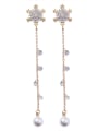 thumb Alloy With  Cubic Zirconia Simplistic snowflake Drop Earrings 3