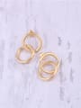 thumb Titanium With Gold Plated Simplistic Hollow  Round Drop Earrings 0
