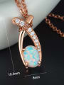 thumb Rose Gold Plated Opal Stone Necklace 2