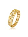 thumb Copper Alloy 24K Gold Plated Classical Leaf Hollow Bangle 0