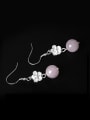 thumb Retro style Crystal Beads Little Flower 925 Silver Earrings 1