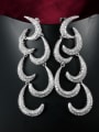 thumb Luxury Moon Shaped Shining Zircon Drop Earrings 1