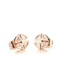 thumb Simple Tiny Rose Gold Plated Stud Earrings 0