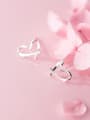 thumb 925 Sterling Silver With Glossy Cute Heart Stud Earrings 1