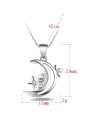 thumb Fashion Marquise Zircon Moon Star Pendant Copper Necklace 3