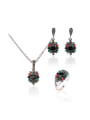 thumb Ethnic style Colorful Resin stones Alloy Three Pieces Jewelry Set 0