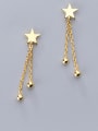 thumb 925 Sterling Silver With 18k Gold Plated Trendy Star Drop Earrings 1