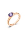 thumb Elegant Purple Swiss Zircon Geometric Shaped Ring 0