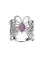 thumb Exaggerated austrian Crystals Butterfly Alloy Ring 1