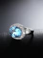 thumb Exaggerated Shiny Sapphire Gemstone Engagement Ring 4