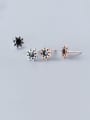 thumb 925 Sterling Silver With Rose Gold Plated Cute Sun Flower Stud Earrings 0