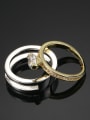 thumb Two Colors Plated Separated Ring with Zircon 2