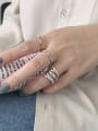 thumb 925 Sterling Silver With Platinum Plated Fashion Irregular Free Size Rings 2