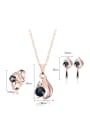 thumb Alloy Rose Gold Plated Fashion Stones Three Pieces Jewelry Set 3