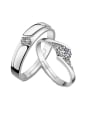 thumb 925 Sterling Silver With Cubic Zirconia Simplistic  loves  Band Rings 1
