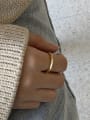 thumb 925 Sterling Silver With Gold Plated Simplistic Geometric Free Size Rings 2