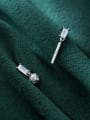 thumb 925 Sterling Silver With  Cubic Zirconia  Simplistic Geometric Stud Earrings 2