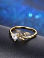thumb Simple Style 18K Gold Zircon Engagement Ring 2