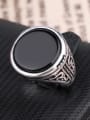 thumb Personalized Antique Silver Plated Round Resin stone Alloy Ring 3