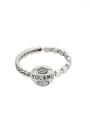 thumb Vintage Sterling Silver With Antique Silver Plated Round Smear Monogrammed Midi Rings 0
