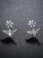 thumb Copper With Cubic Zirconia Cute Insect Bee Stud Earrings 0