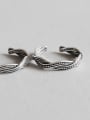 thumb 925 Sterling Silver With Antique Silver Plated Vintage Irregular Rings 2
