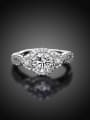 thumb Luxury Round Shaped 925 Silver Zircon Ring 1