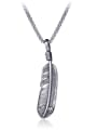 thumb Stainless Steel With Antique Silver Plated Fashion Feather Necklaces 0