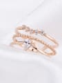 thumb Fashion Style Zircon Rose Gold Stacking Ring 1