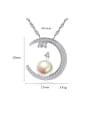 thumb Pure silver with zircon pearl Moon Necklace 3
