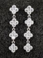 thumb Sterling Silver Ear Needles Flower AAA Zircon Nickel Free White Gold Plated  Cluster earring 0