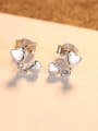 thumb 925 Sterling Silver With Delicate Heart Stud Earrings 2