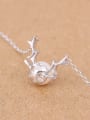 thumb Platinum Plated Freshwater Pearl Antler Necklace 3
