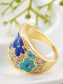 thumb All-match Flower Pattern 18K Gold Plated Ring 2