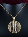 thumb Shining 18K Gold Plated Round Shaped Zircon Necklace 1