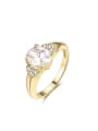 thumb Women Gold Plated Flower Shaped Zircon Ring 0