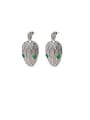 thumb Copper With Cubic Zirconia  Simplistic Oval Drop Earrings 1